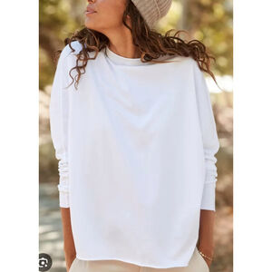 New Frank & Eileen TeeLab White Long Sleeve Effie Jersey Long Sleeve Tee S